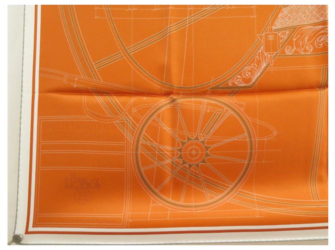 Hermès NEU HERMES PETIT DUC DOUBLE FACE CARRÉ 90 Seidentuch ORANGE - Ansicht 11