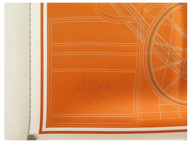 Hermès NEU HERMES PETIT DUC DOUBLE FACE CARRÉ 90 Seidentuch ORANGE - Ansicht 13