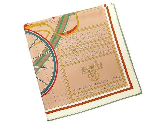 Hermès NEU HERMES PETIT DUC DOUBLE FACE CARRÉ 90 Seidentuch ORANGE - Ansicht 15