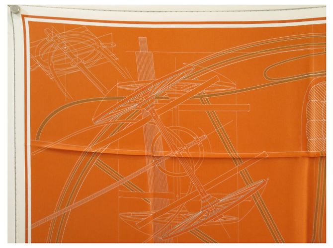 Hermès NEU HERMES PETIT DUC DOUBLE FACE CARRÉ 90 Seidentuch ORANGE - Ansicht 9