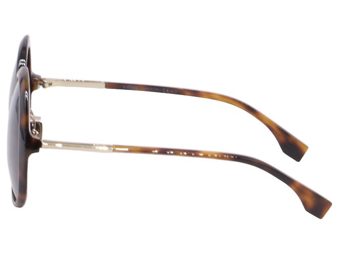 Gafas de sol Fendi FF0430/S de acetato marrón carey de forma redonda Castaño Roja - vista 2
