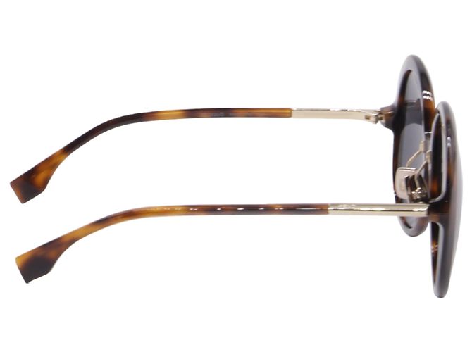 Gafas de sol Fendi FF0430/S de acetato marrón carey de forma redonda Castaño Roja - vista 4