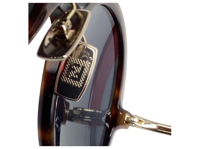 Gafas de sol Fendi FF0430/S de acetato marrón carey de forma redonda Castaño Roja - vista 8