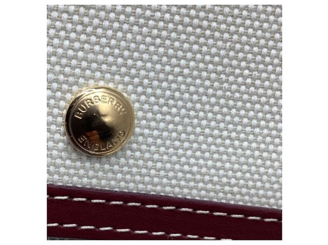 Bolso Tote Burberry Medium Pocket en lona blanca Blanco - vista 11