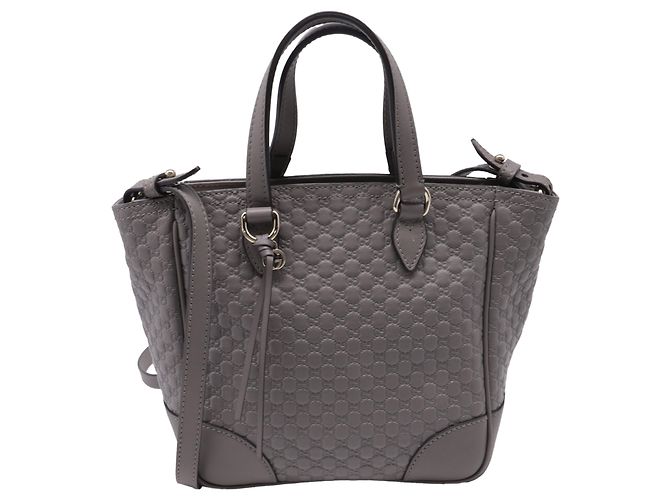 Gucci Small Bree Micro Guccissima Handtasche aus grauem Leder - Ansicht 4