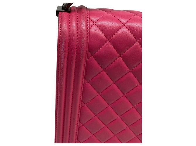 Borsa a tracolla Chanel Boy in pelle di vitello rosa - vista 15