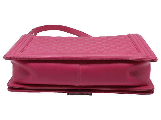 Borsa a tracolla Chanel Boy in pelle di vitello rosa - vista 7