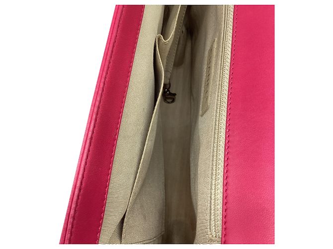 Borsa a tracolla Chanel Boy in pelle di vitello rosa - vista 9
