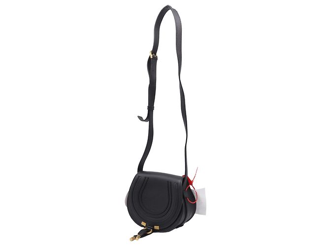 Chloé Marcie Small Crossbody Bag aus schwarzem genarbtem Kalbsleder - Ansicht 2