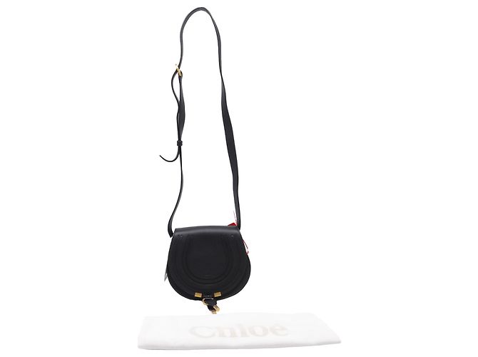 Chloé Marcie Small Crossbody Bag aus schwarzem genarbtem Kalbsleder - Ansicht 5