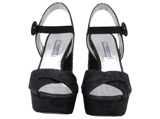 Décolleté slingback Prada in scamosciato nero - vista 2