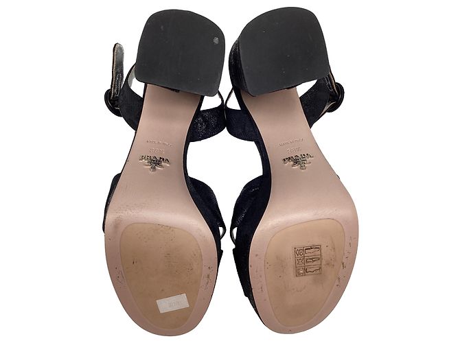 Décolleté slingback Prada in scamosciato nero - vista 5