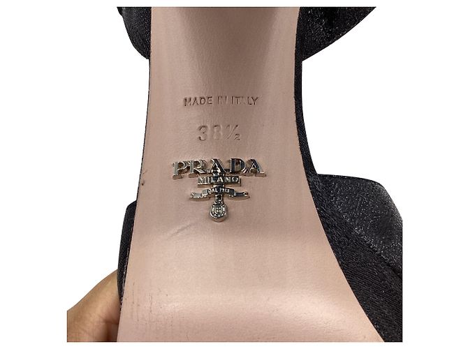 Décolleté slingback Prada in scamosciato nero - vista 6