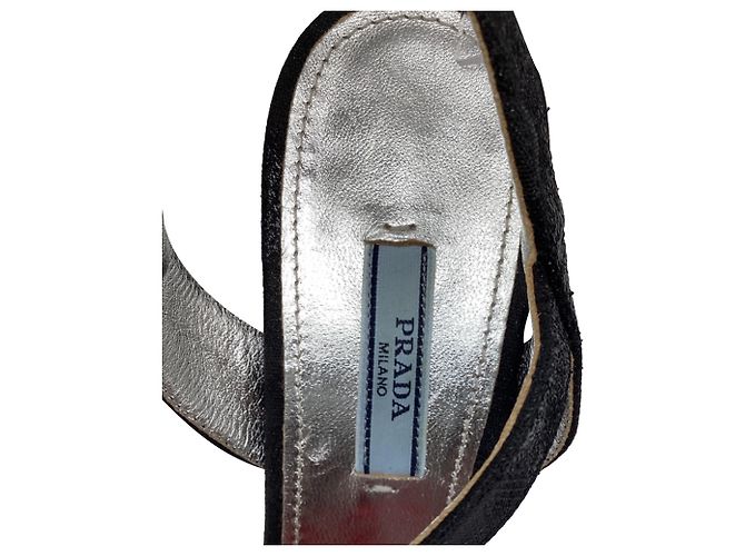 Décolleté slingback Prada in scamosciato nero - vista 9