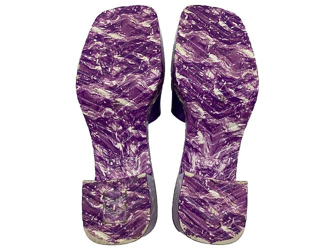 Ciabatte Gucci Logo in gomma viola Porpora - vista 10