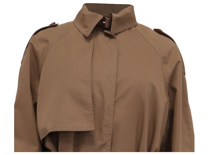 Gabardina Gucci con capas plisadas y cinturón en algodón marrón Castaño - vista 2