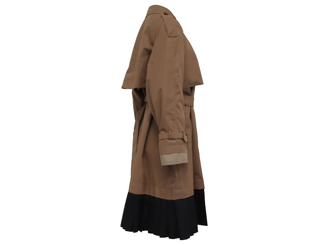 Gabardina Gucci con capas plisadas y cinturón en algodón marrón Castaño - vista 3