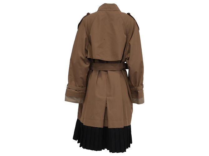 Gabardina Gucci con capas plisadas y cinturón en algodón marrón Castaño - vista 4