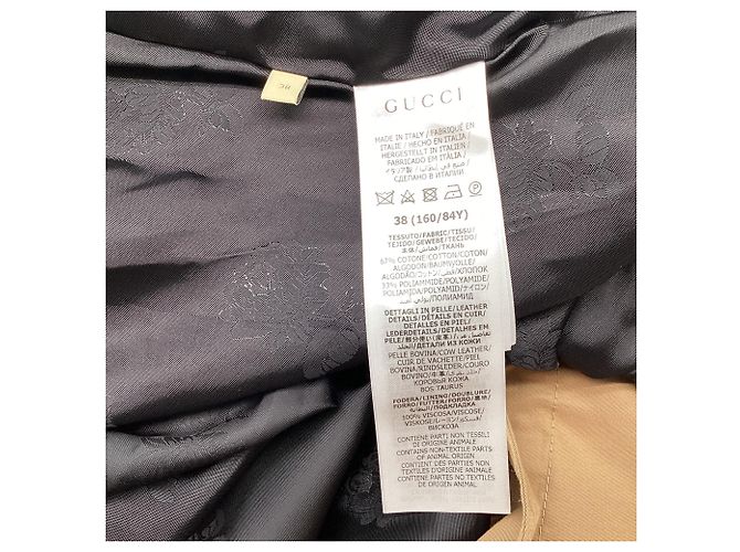 Gabardina Gucci con capas plisadas y cinturón en algodón marrón Castaño - vista 5