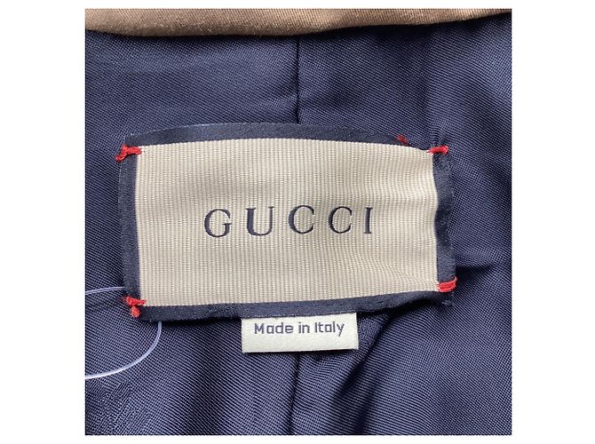 Gabardina Gucci con capas plisadas y cinturón en algodón marrón Castaño - vista 7