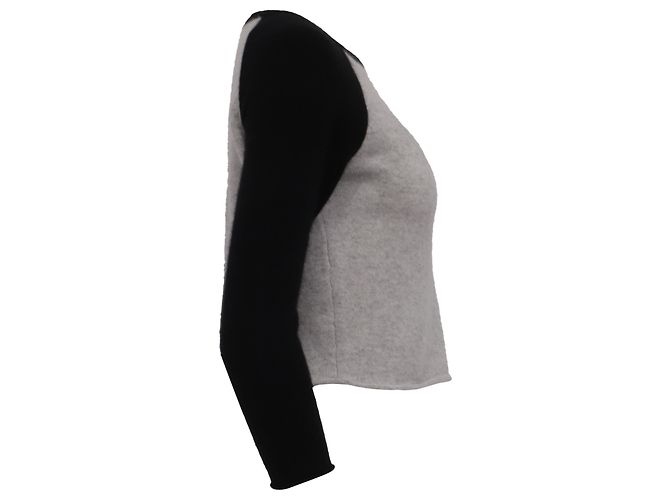 Camiseta raglán baseball Re/Done Shrunken en cashmere gris - vista 3