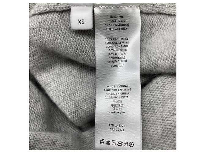 Camiseta raglán baseball Re/Done Shrunken en cashmere gris - vista 5
