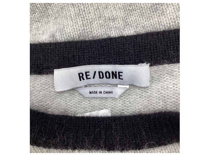 Camiseta raglán baseball Re/Done Shrunken en cashmere gris - vista 6