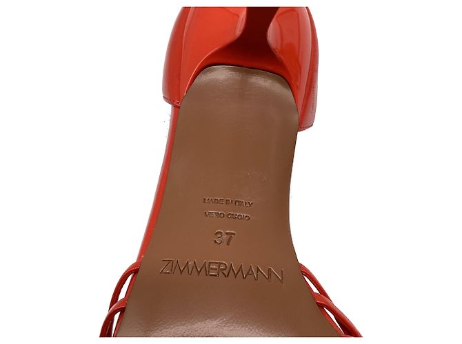 Zimmermann Braided T-Strap Pumps aus rotem Leder - Ansicht 8