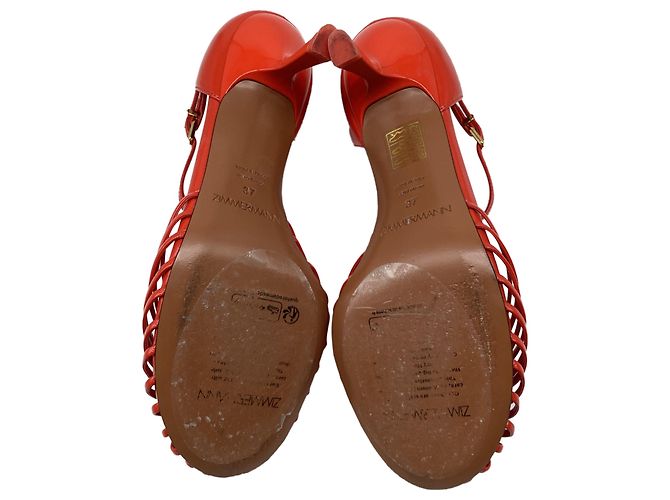 Zimmermann Braided T-Strap Pumps aus rotem Leder - Ansicht 9