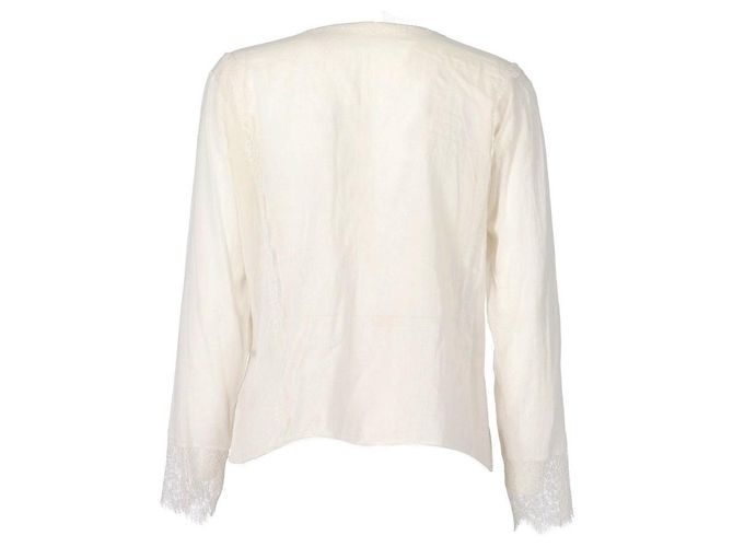 Camicetta in pizzo trasparente Gucci Bianco - vista 3