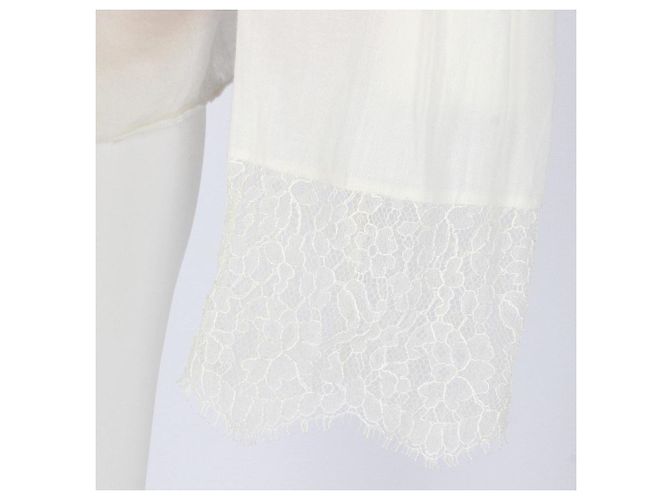 Camicetta in pizzo trasparente Gucci Bianco - vista 4