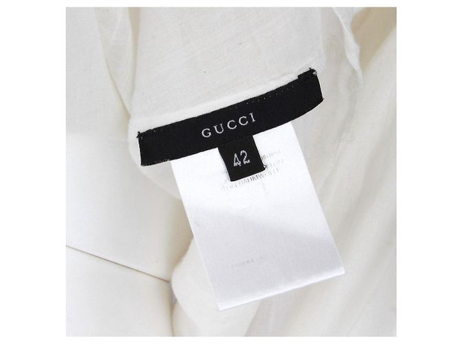 Camicetta in pizzo trasparente Gucci Bianco - vista 6