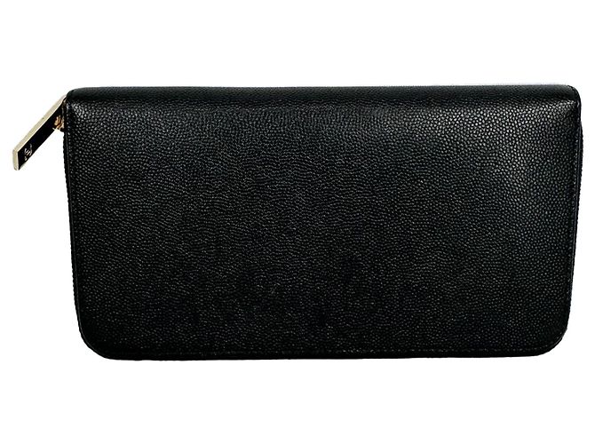 Cartera larga con cremallera Chanel Timeless CC en piel caviar negro - vista 4
