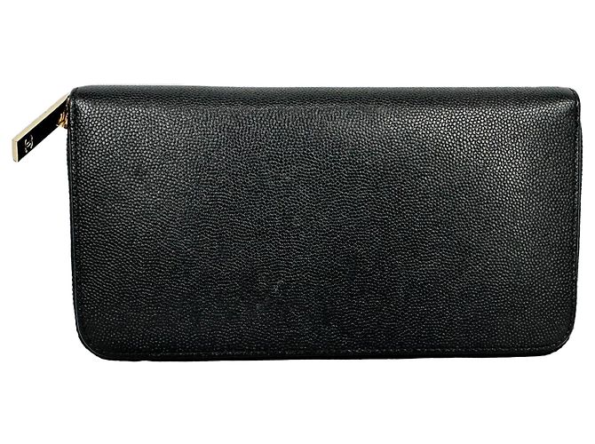 Cartera larga con cremallera Chanel Timeless CC en piel caviar negro - vista 5