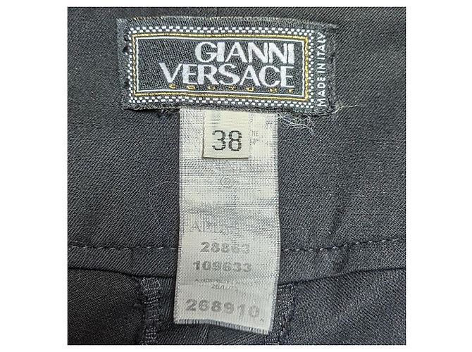 Pantalones de lana Slim-Fit Gianni Versace Negro - vista 6