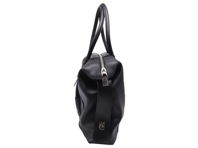 Borsa Tote Givenchy Antigona Lock Soft Medium in pelle nera Nero - vista 3