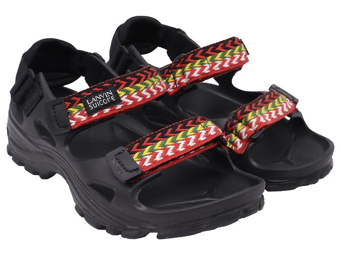 Sandali Lanvin x Suicoke Wake Curb in gomma nera Nero - vista 3