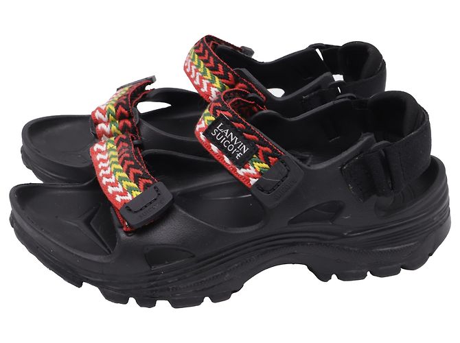 Sandali Lanvin x Suicoke Wake Curb in gomma nera Nero - vista 4