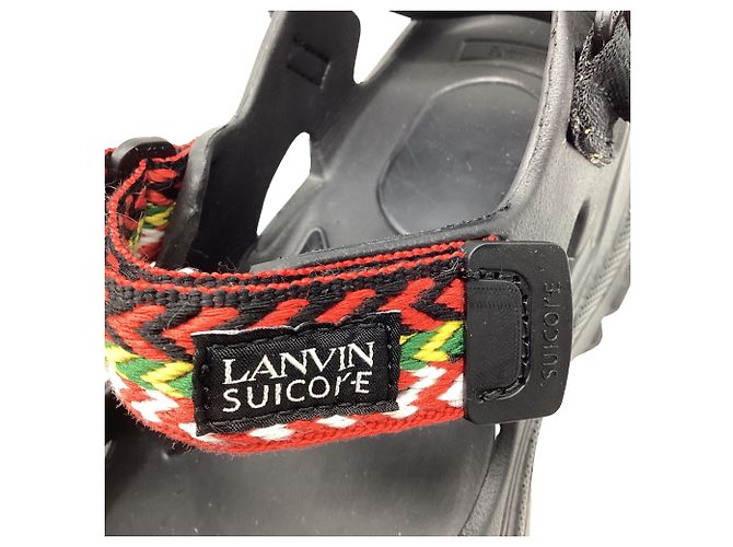 Sandali Lanvin x Suicoke Wake Curb in gomma nera Nero - vista 6
