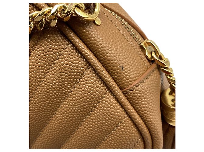 Yves Saint Laurent Borsa a tracolla Mini Lou Chevron in pelle beige Saint Laurent Stampa python - vista 10