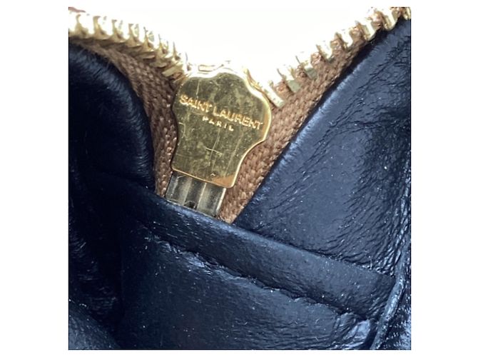 Yves Saint Laurent Borsa a tracolla Mini Lou Chevron in pelle beige Saint Laurent Stampa python - vista 13