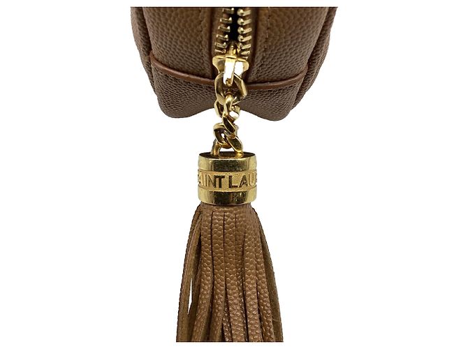 Yves Saint Laurent Borsa a tracolla Mini Lou Chevron in pelle beige Saint Laurent Stampa python - vista 7