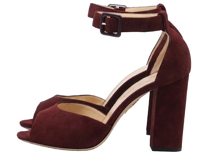 Sling Back Block Heel Charlotte Olympia sin Burgundy Suede - vista 4