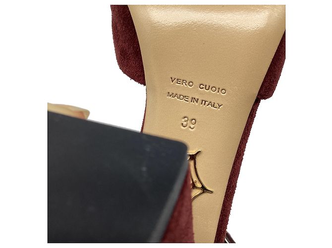 Sling Back Block Heel Charlotte Olympia sin Burgundy Suede - vista 5