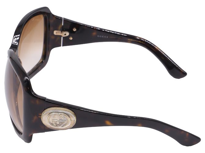 Gafas de sol Gucci GG Crest con lentes degradadas efecto carey en acetato marrón - vista 2