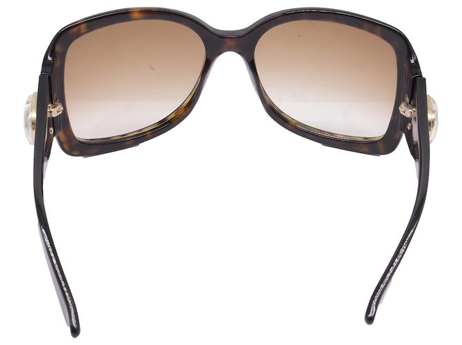 Gafas de sol Gucci GG Crest con lentes degradadas efecto carey en acetato marrón - vista 4