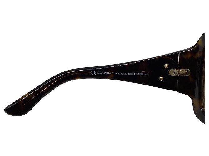 Gafas de sol Gucci GG Crest con lentes degradadas efecto carey en acetato marrón - vista 5