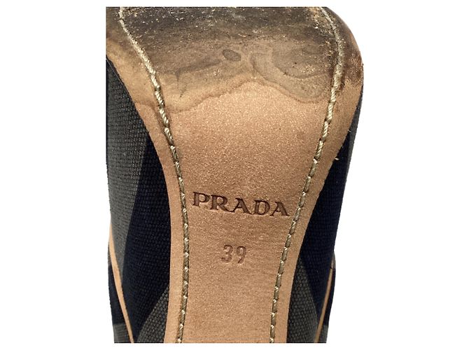 Sandali con platform Prada in tela multicolore - vista 6
