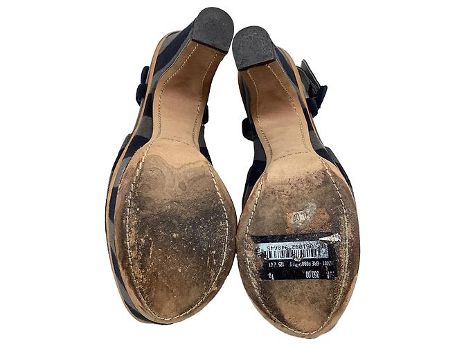 Sandali con platform Prada in tela multicolore - vista 7