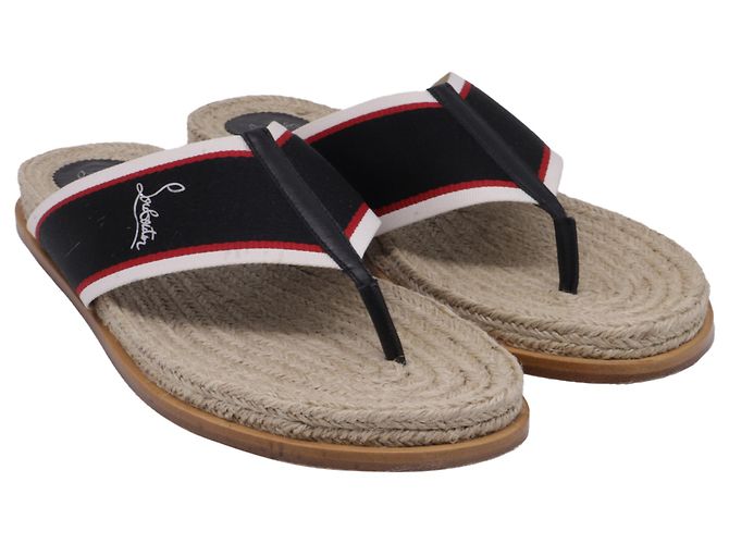 Sandali Hot Flip Christian Louboutin in Jute Multicolore - vista 3